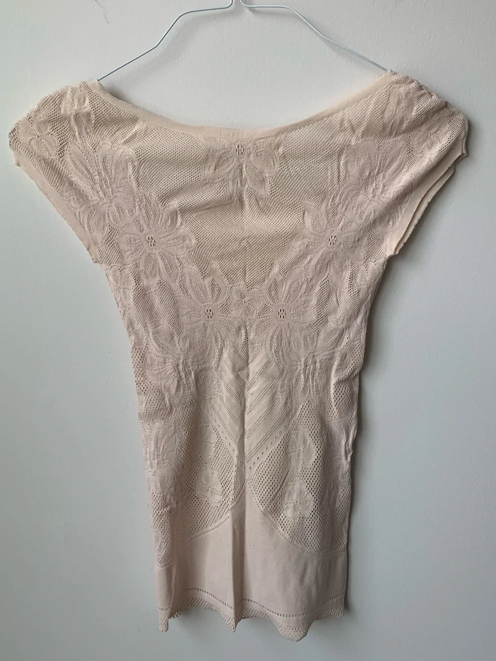 Light Pink Vintage Free People V-Neck Top - Picture 2 of 6